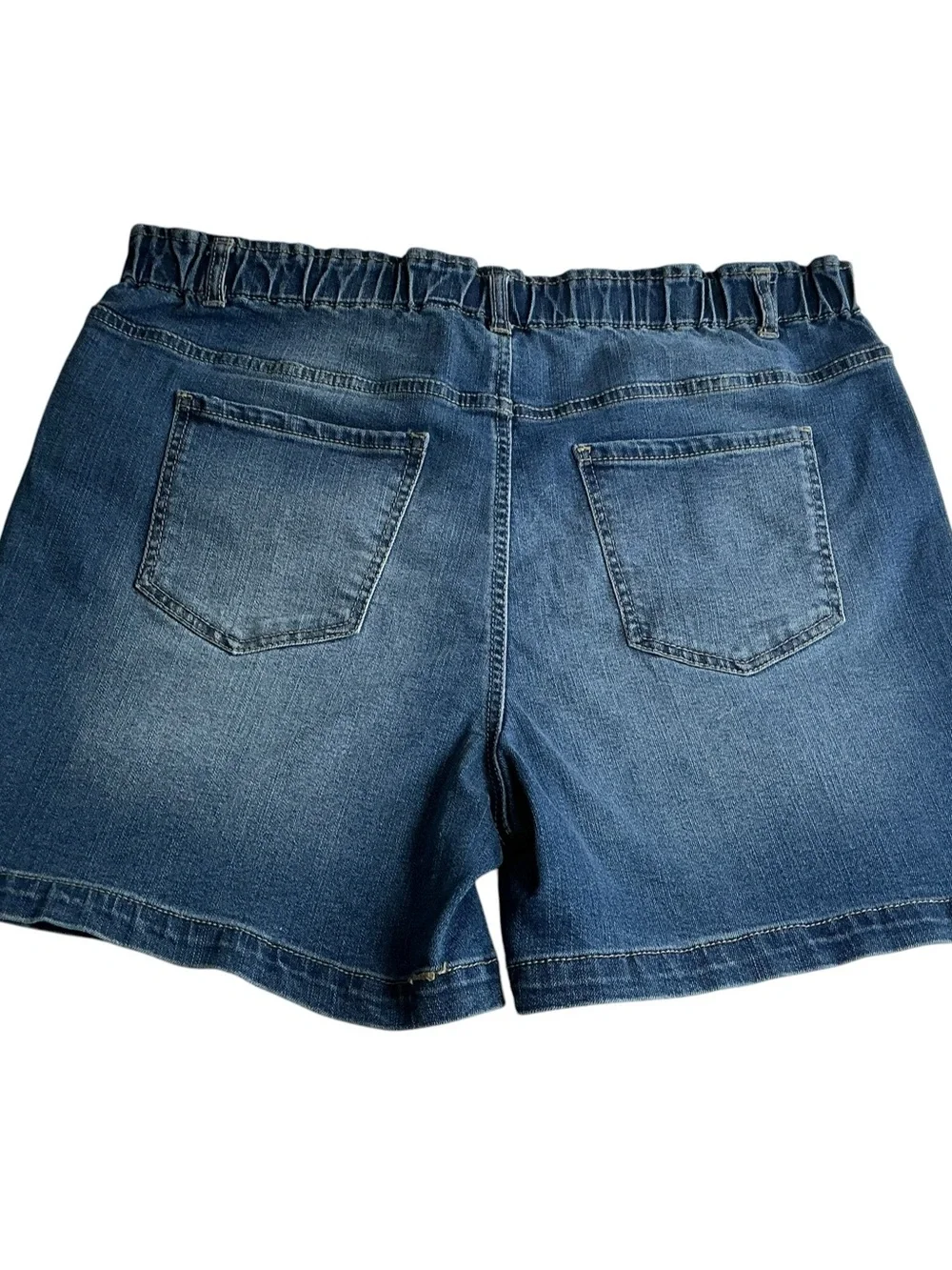d.jeans Stretch Denim Bermuda Shorts Comfort Elastic Waist Blue Women's Size 14